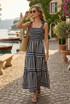 Striped Shirred Maxi Dress(PRE ORDER)