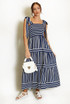 Striped Shirred Maxi Dress(PRE ORDER)