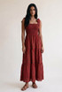 Striped Shirred Maxi Dress