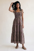 Striped Shirred Maxi Dress