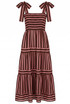 Striped Shirred Maxi Dress
