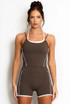 Double Strap Contrast Piping Vest And Shorts Set - New Ratio