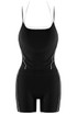 Double Strap Contrast Piping Vest And Shorts Set - New Ratio
