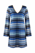 Wavy Embroidered Shift Dress