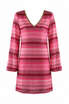 Wavy Embroidered Shift Dress