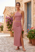 Stripes Halterneck Top and Skirt Set