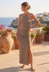 Stripes Halterneck Top and Skirt Set