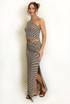 Striped Halter Top and Midi Skirt Set