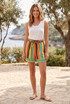 Striped Paper Bag Shorts