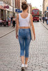 Washed Cropped Denim Jeggings