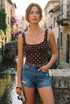 Ruched Polka Dots Cropped Top