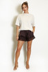 Satin Lace Trim Shorts