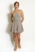 Shirred Halterneck Polka Dots Playsuit