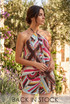 Scarf Print Halterneck Top and Shorts Set