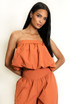 Bubble Hem Bandeau Crop Top