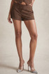 Low Rise Pinstripe Tailored Mini Shorts