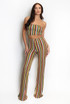 Zig Zag Wavy Crop Top And Trouser Set
