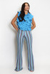 Zig Zag Wavy Crop Top And Trouser Set