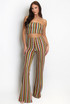 Zig Zag Wavy Crop Top And Trouser Set