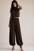 Balloon Hem Blouse and Trousers Set
