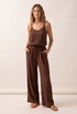 Crinkle Beaded Halter Blouse and Trouser Set