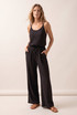 Crinkle Beaded Halter Blouse and Trouser Set