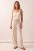 Crinkle Beaded Halter Blouse and Trouser Set
