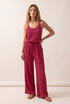 Crinkle Beaded Halter Blouse and Trouser Set