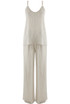 Crinkle Beaded Halter Blouse and Trouser Set