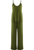 Crinkle Beaded Halter Blouse and Trouser Set