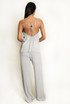Crinkle Beaded Halter Blouse and Trouser Set
