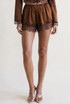Satin Runner Shorts With Lace Trim
