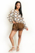Satin Runner Shorts With Lace Trim