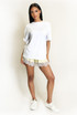 Satin Runner Shorts With Lace Trim