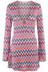 Zig Zag Ring Plunge Neck Mini Dress