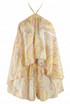 Abstract Halterneck Blouse and Shorts Set
