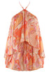 Abstract Halterneck Blouse and Shorts Set