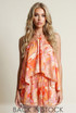 Abstract Halterneck Blouse and Shorts Set