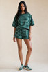 Striped Oversize Tee and Shorts Set