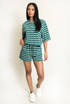 Striped Oversize Tee and Shorts Set