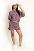 Striped Oversize Tee and Shorts Set