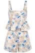 Floral Peplum Crop Top and Shorts Set