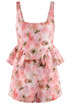 Floral Peplum Crop Top and Shorts Set
