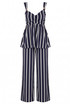Striped Peplum Top And Trouser Set