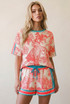 Jungle Print Satin T-Shirt And Shorts Set