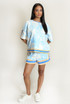 Jungle Print Satin T-Shirt And Shorts Set
