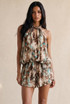 Tie Dye Chiffon Halterneck Playsuit
