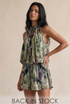 Tie Dye Chiffon Halterneck Playsuit