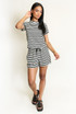 Stripes Crew Neck Top and Shorts Set