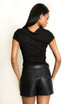 Crinkle Textured Mesh Top
